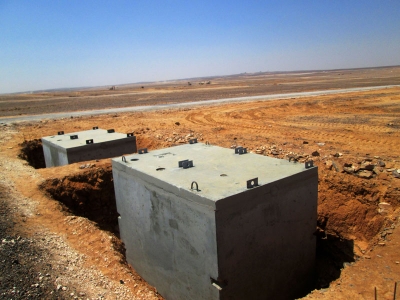 Azraq camp septic tanks